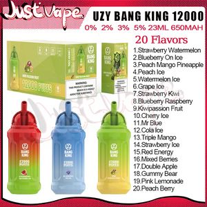 100% original UZY Bang King 12000 Puff jetables E cigarettes 0.8ohm Mesh Coil 23ml Pod batterie rechargeable électronique Cigs Puff 12K 0% 2% 3% 5% Vape Pen