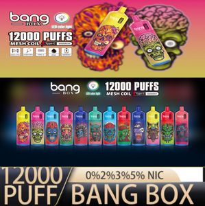 Original Bang King 12000 Puffs Bars 12000 Einweg-Vapes Pen E-Zigarette 0% 2% 3% 5% Vaporizer Recharge Mesh Coil Vape Pen sigarette elettroniche Puff 12K