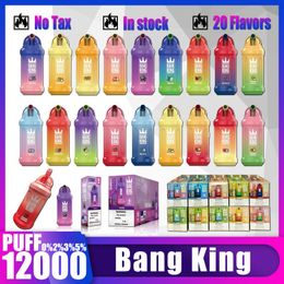 Originele BANG KING 12000 Rookwolken Wegwerp Vape E-sigaretten 23ml Pod-apparaat 650mAh Oplaadbare batterij 0% 2% 3% 5% Sterkte 20 smaken Snelle verzending 12K Op voorraad