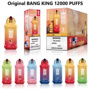 Original Bang King 12000 Puffs Desechables Vape E Cigarrillos 23ml Dispositivo Pod 650mAh Batería recargable 0% 2% 3% 5% Fuerza 20 Sabores Envío rápido 12K