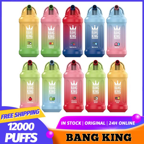 Original Bang King 12000 Puffs Vaper 12K Puff Vapes desechables E Cigarrillo 0% 2% 3% 5% Vaporizador Recarga Bobina de malla Vape Pen Puffbars Bang 12K Puff Vape Kit al por mayor