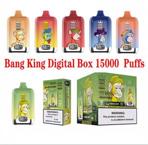 Originele Bang King 15000 Puffs Bars wegwerp vape pen e sigaretten 25 ml voorgevulde pods cartridge 650 mAh oplaadbare batterijwolken 15k puff randm 12000