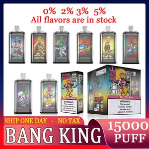 Original Bang King 15000 Puffs cigarettes électroniques jetables Puff 15000 Vape Pen 25ml Pod 850mah rechargeable Vaper Bang batterie Vapers 15K desechable Puff 15K baskets