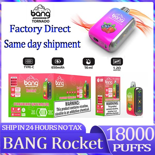 Original Bang Puffs 9000-18000 Puff 18K Fumot Digital Box Smart Screen Cigarrillos electrónicos Vapes desechables Vaper de batería recargable