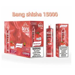 Original Bang SHISHA 15k bouffée E-cigarettes jetables 20 saveurs 650 MAh Batterie rechargeable 24 ml Pod prérempli Big Kit de vapeur Flux d'air VS JNR 12000 15000 bouffée