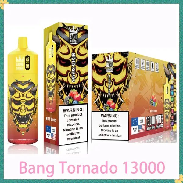 Original Bang Tornado 13000 Puffs cigarettes E jetables Vape Pen 23 ml Pod 650 mah batterie rechargeable Chine Authentique vapoteurs en gros