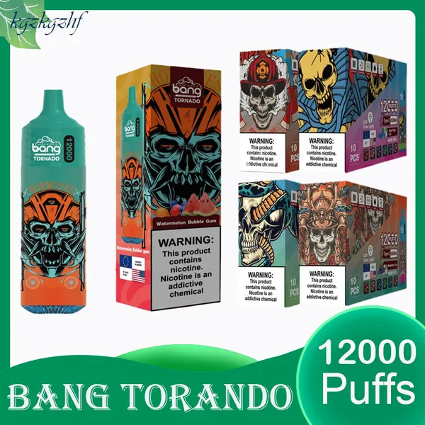 Original bang Troando 12000 bouffées ensemble grand vaporisateur jetable Vapes e-cigarette net bobine lampe batterie rechargeable bouffées