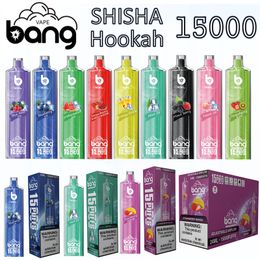 Original Bang XXL Hookah 15000 bouffées e-cigarette jetable 13 saveurs choisir 0% 2% 3% 5% stylo vape à batterie rechargeable à débit d'air réglable