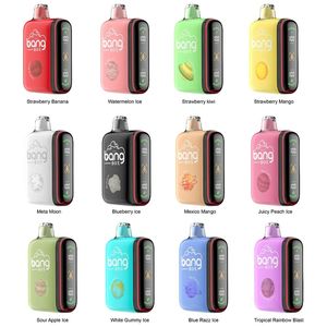 Original Bangbox 18000 Puffs Digital Desechable Vape Modos duales Bobina de malla 28 ml Sistema de vapeo desechable precargado con pantalla LED