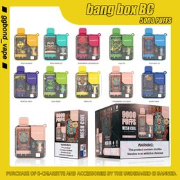 Bangbox BC 9000 – cigarettes électroniques jetables originales, 9000 bouffées, boîte de vape préremplie de 16ml, 550mAh, avec indicateur de liquide de batterie