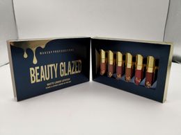 Originele schoonheid Glazem Gold Cosmetics Birthday Edition 6pcs Set Lipgloss Cosmetics Matte Liquid Lipgloss Lipgloss Lip Gloss Kit DHL Gratis