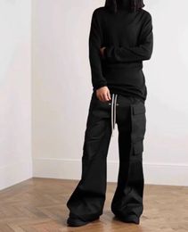 Originele zwarte broek voor heren, oversized broek, mode wijde pijpen broek, heren, hiphop, streetwear, losse causale broek