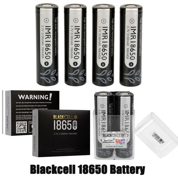 Batería de iones de litio BlackCell IMR 18650 original 3100 mAh 40 A 3,7 V rojo amarillo azul 3000 mAh baterías de litio de celda negra recargables IMR18650 de alto consumo