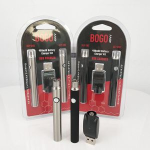 Originele BOGO 400 mah voorverwarmen batterij pole plastic verpakking 510 draad 2 stks een doos 3.4 v-4.0 v