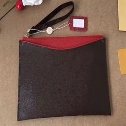 Caixa original 10 cores moda masculina bolsa de mão com zíper designer carteira superior bolsa de luxo compras elegante embreagem bag330d