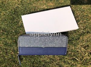 Boîte de marque Original Designer Glitter portefeuille brillant New Zipper Cluth Sac Carte de carte Purs à main PU Shinlet pour femmes7595966