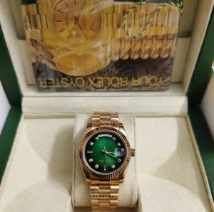 Certificado de caja original 8k Presidente de oro Relojes masculinos Día Fecha Reloj con esfera verde Hombres Bisel inoxidable Reloj de pulsera automático 41mm