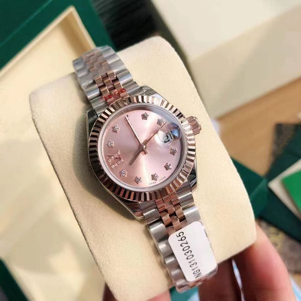 Caja Original caliente con el vendedor reloj de mujer tamaño mm chica reloj de pulsera con cristal de zafiro movimiento relojes mecánicos automáticos es