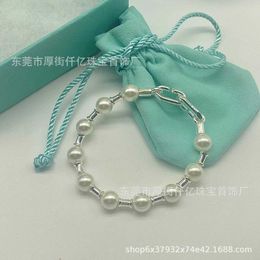 Bracelet de perles en argent Sterling TFF s925 de haute qualité, marque originale, résistant à l'usure, Simple et à la mode pour femmes