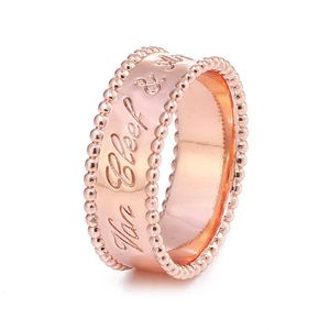 Marque originale Honghong Van Smooth Graved Printing Ring de haute qualité Fashion Fashion Fashion Bijoux