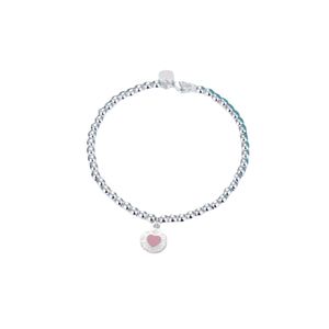 Marque originale Seiko ts nouveau Bracelet rond en émail en forme de coeur pour femmes plaqué argent S925 CNC en acier imprimé perle chaîne de bouddha