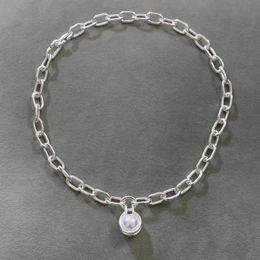 Origineel merk TFF 925 Volledig lichaam Pure Silver Pearl Bracelet modieus veelzijdig geavanceerd gevoel met logo