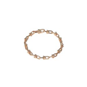 TFF – Bracelet en laiton plaqué or, marque originale, même forme de U, chaîne de verrouillage, texture métallique, vent frais, fer à cheval, couple