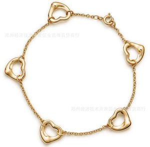 TFF – Bracelet en forme de cœur exquis pour femmes, marque originale, multicolore, Couple creux