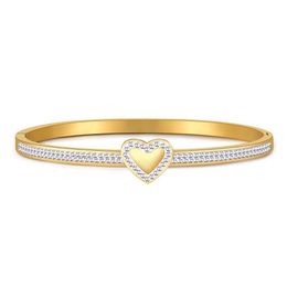 TFF – Bracelet en diamant d'amour, marque originale, mode, luxe, léger, ne se décolore pas, or, cœur de pêche, personnalisé, Simple, vêtements à main
