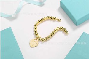 Marque d'origine tffs grand amour rose doré argent perle ronde bracelet femelle Tendance avec logo avec logo