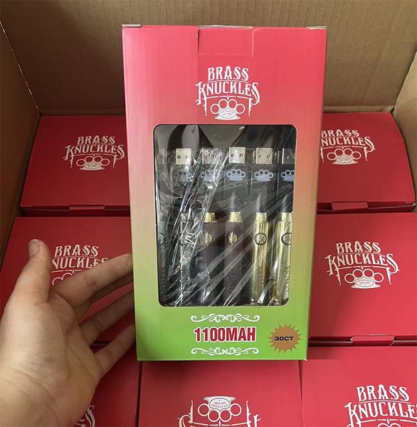 Batería original Brass Knuckles de 1100 mah para 510 hilos, 30 piezas por pantalla