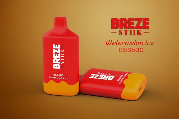 Breze STIIK BS6500 Puff E Cigarettes 52g Bar Stylo Vape Jetable 400mAh Batterie Rechargeable 12 Saveurs 2% 5% Capacité 15ml Honeycrisp Apple