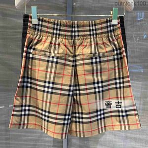 Originele Buurberlyes Brand Shorts Geroolde patchwork Minimalistische elastische taille dunne shorts voor vrouwen senior merk Casual Summer Designer shorts