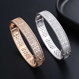 Original de diseñador Van de cuatro hojas Pulsera de diamantes con calles caleidoscopio Womens Edición amplia K Elegantes Adornos Cinco Joyas de Joyas Personalizadas de Flor