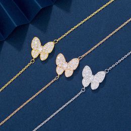 Origineel door ontwerper Van V Gold Precision Horse Eyed Butterfly Bracelet in staat vol met diamant Fairy Qi Sweetness Little Light Luxe en high -end sense sieraden