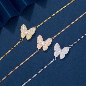 Original par designer van V Gold Precision Horse Eyed Butterfly Bracelet capable de diamant fée Qi Sweetness Little Light Luxury et High End Sense Bijoux