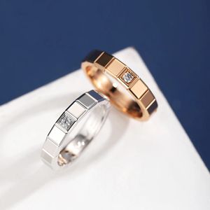 Bijoux de luxe européen et américain classiques originaux 925 Ring de couple en argent sterlin