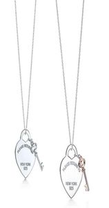 Originele klassieke S925 Sterling Zilver women039s ketting mode liefde sleutel hanger ketting sieraden cadeau voor vriendin Y12042947419