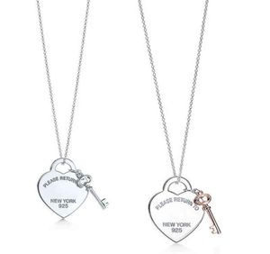 Originele klassieke S925 Sterling Zilver women039s ketting mode liefde sleutel hanger ketting sieraden cadeau voor vriendin Y12046363899