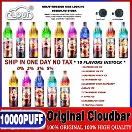 Original Cloud Bar Geerdun Boom 10000 Puffs jetables VS Randm Tornado 10k E-cigarettes jetables 20 ml e-liquide est plus grand que la plupart des e-liquides jetables 850 mAh