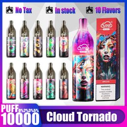 Originele cloudbar Tornado-bladerdeeg 10k Puff 10000 Wegwerp Vape-pen Pod-apparaat Rookwolken 9k Oplaadbare optionele e-sigaret 10000 poff vappe 10k Vape Pen vs Rdm