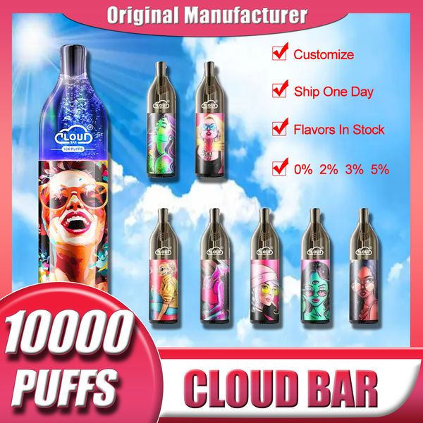 Barre de nuage originale Tornado Puff 10000 vape 10k Vapeur jetable 10000 Pod Dispositif Puff Rechargeable e cigarette Vape Pen vs POCO RM RM 10K RUB Light