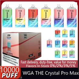 WGA The Crystal Pro Max 10000 Puffs Disposable Vape Pen 2% Nicotinedapes E Sigaretten 10K 12K 15K Puff Bar Vapers Vaper met 28 Flavours Puff 15000 Puff 9K Puff 12K