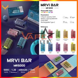 Originele Crystal Bar Elf MRVI 5000 Rookwolken Wegwerp Pod E Sigaret Met Oplaadbare 600 mAh Batterij 13 ml Voorgevulde Pod Elektrische waterpijp Pen VS Elfworld TE6000