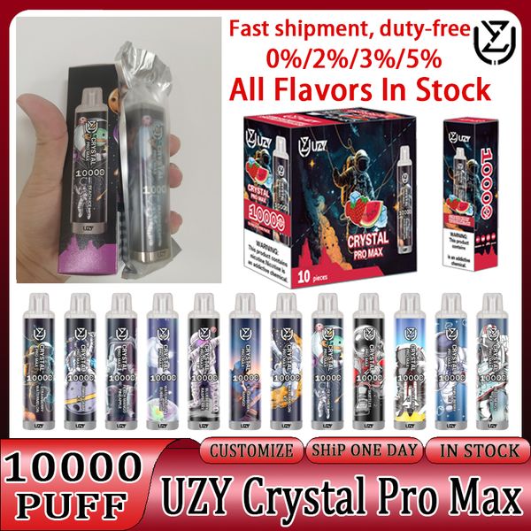 Original Crystal Pro Max Puff 10000 vape desechable vapes desechables vaper puff 10k 10000 UZY Pod E Batería recargable 650mAh 16ml Cigarrillos VS elux legend bar