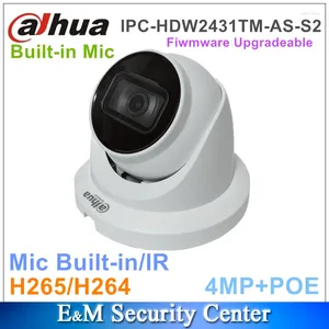 Original Dahua anglais IPC-HDW2431TM-AS-S2 IP POE couvercle métallique 4MP Lite IR caméra réseau à globe oculaire à focale fixe