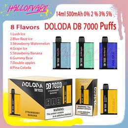 Originele DB 7000 Bladerdeeg Wegwerp Vape Pen Elektronische Sigaretten 14ml Pod Mesh Coil 500mAh Batterij 0% 2% 3% 5% Apparaat Bladerdeeg 7000 Vape