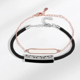 Originele speciale koppelarmband, een paar mannen en vrouwen zwart-wit lijm geweven koppelarmband