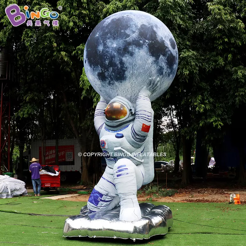 Originelles Design, 5 mH Werbung, aufblasbare Astronauten-Mondmodelle, luftgeblasene Cartoon-Weltraumplaneten für Party-Event-Dekoration, Spielzeug, Sport
