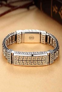Hanfeng – Bracelet passe-partout en argent pour hommes et femmes, Design Original, motif de personnage arrière, tendance, personnalité, Style de Niche rétro3723087